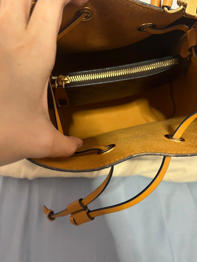 3D model Louis Vuitton Neonoe MM Bag Damier Ebene Saffron Yellow Leather VR  / AR / low-poly
