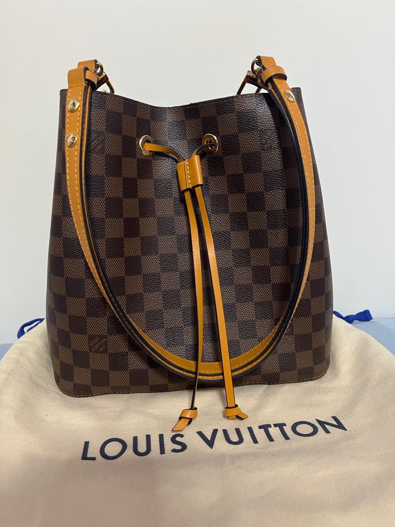 Louis Vuitton NeoNoe Damier Ebene Shoulder Bag Safran Yellow