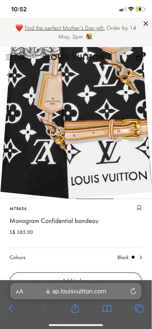 Louis Vuitton Monogram Confidential Bandeau, Luxury, Accessories on  Carousell