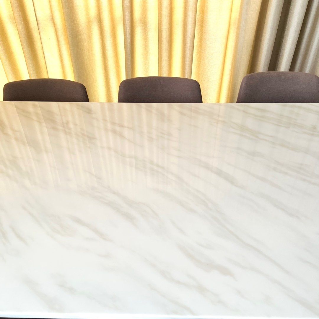 Marble Dining Table & Chairs Set, Furniture & Home Living, Furniture