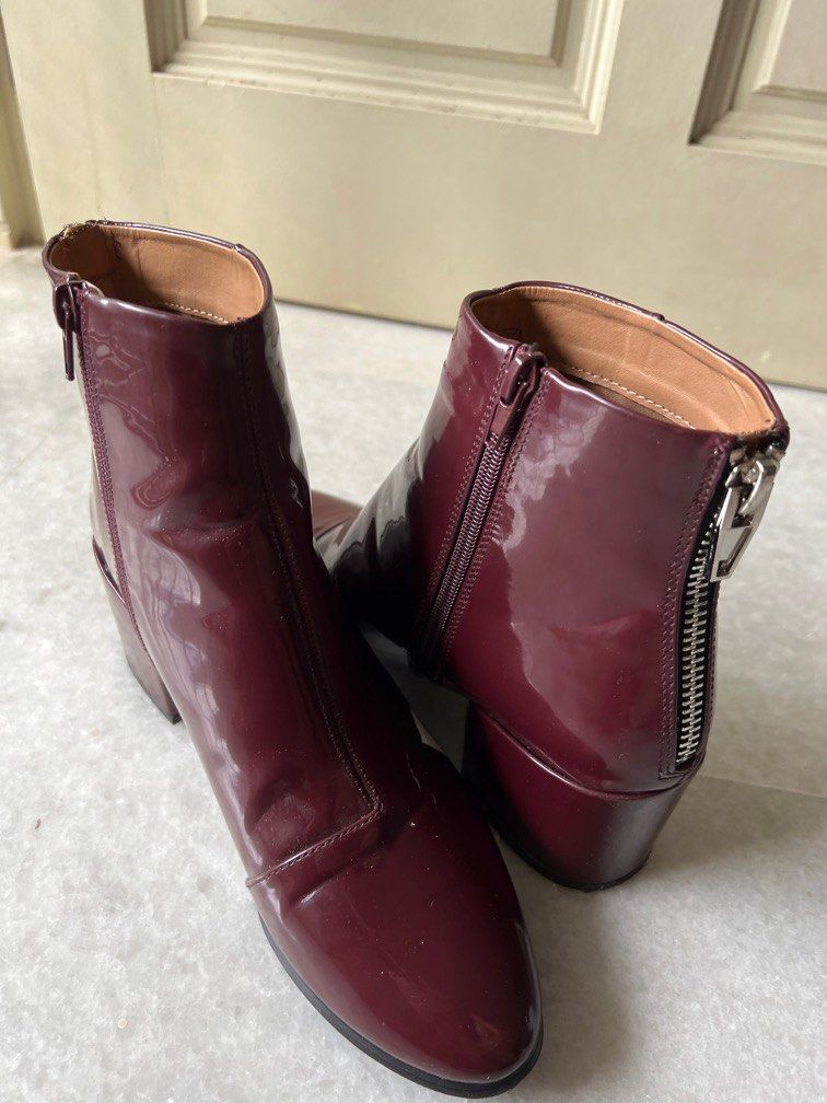 Maroon heeled boots online