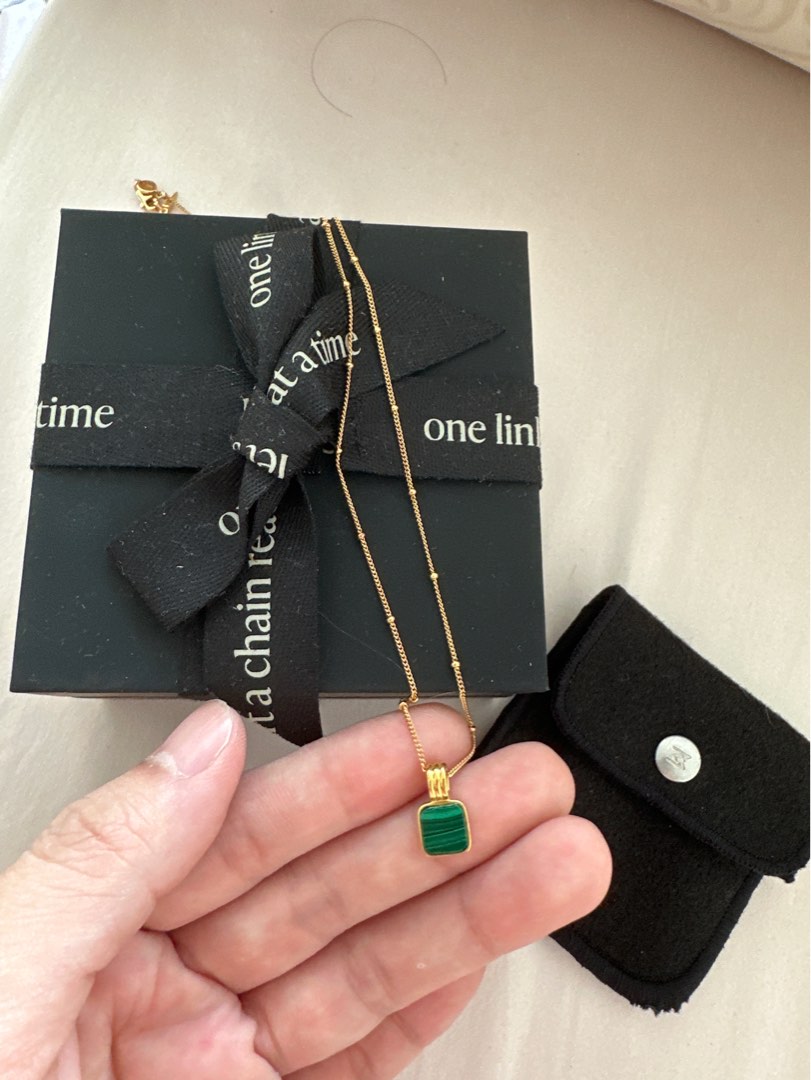 Lucy williams square malachite sale necklace