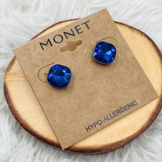 Authentic Monet Blue Sapphire Swarovski Stud Earring