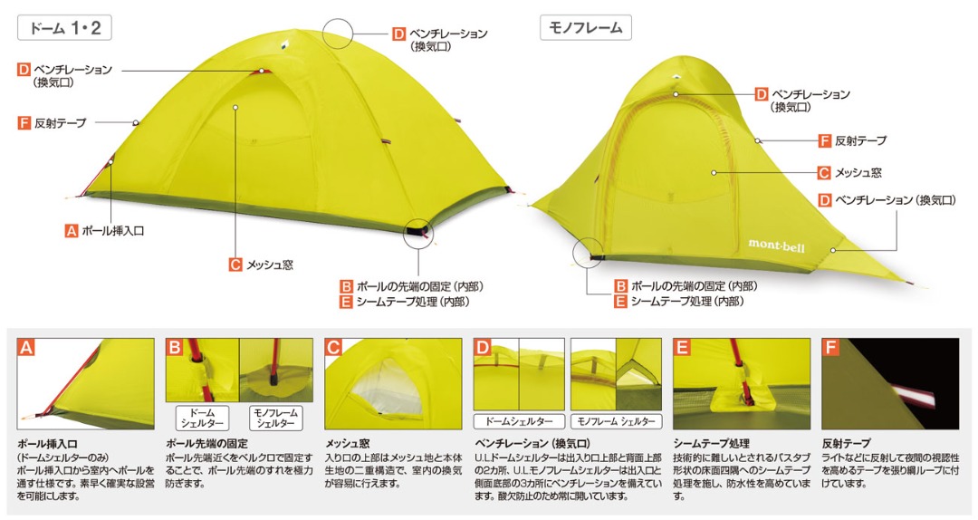 mont-bell U.L. dome shelter2 - アウトドア