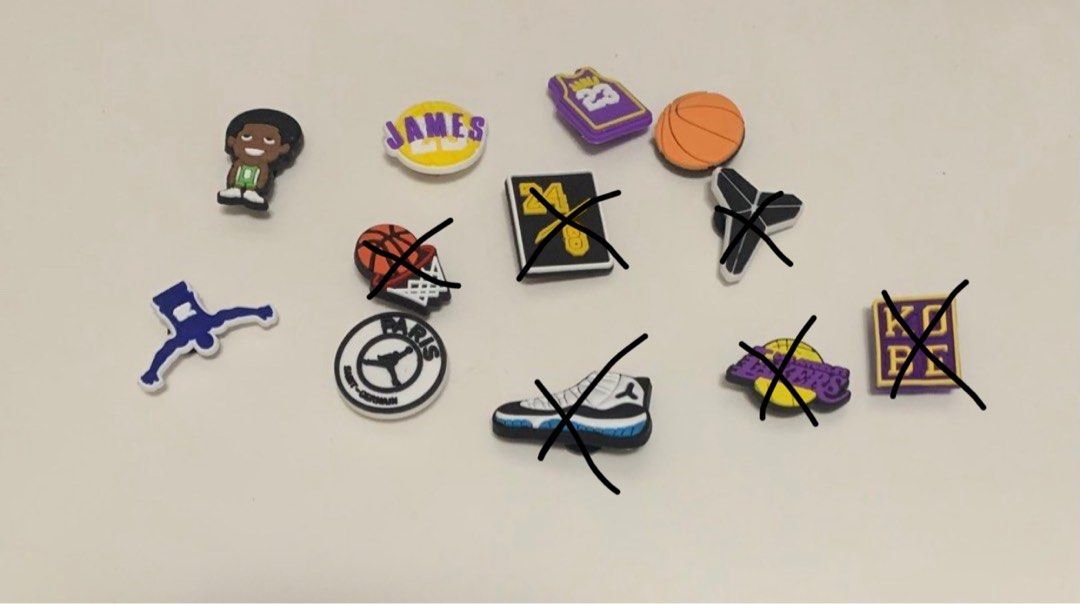 NBA Basketball Lakers/Jordan Crocs Jibbitz, Men's Fashion, Footwear, Shoe inserts & accessories