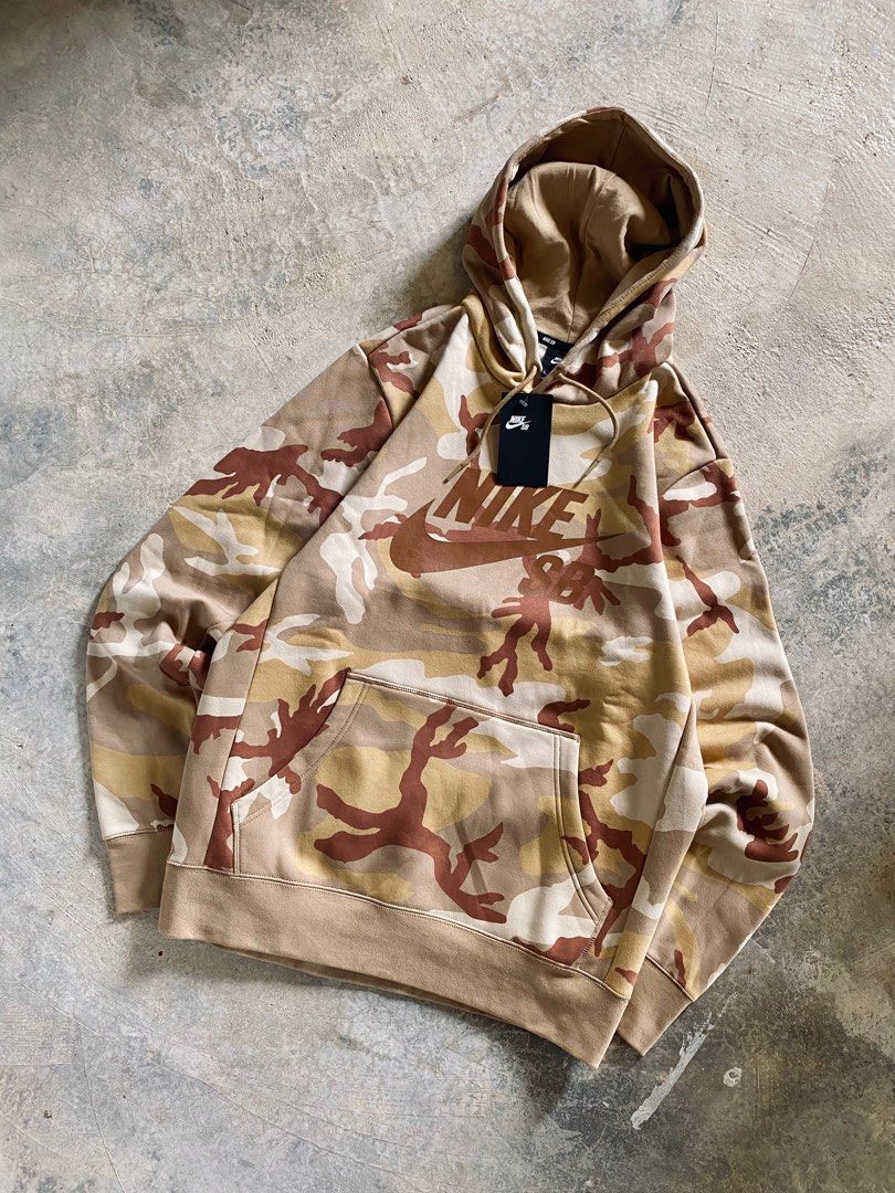 Nike SB Camo Desert Ore Hoodie, Men's Fashion, Tops & Sets, Hoodies on