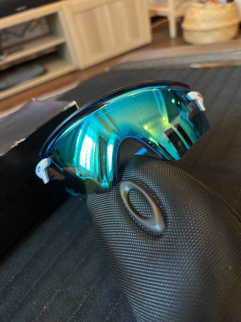 Oakley Sunglasses Encoder white with Prizm Sapphire Lens, Men's Fashion