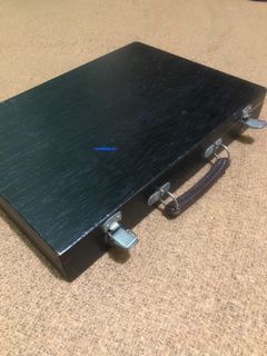 Old wooden thin carry tool box