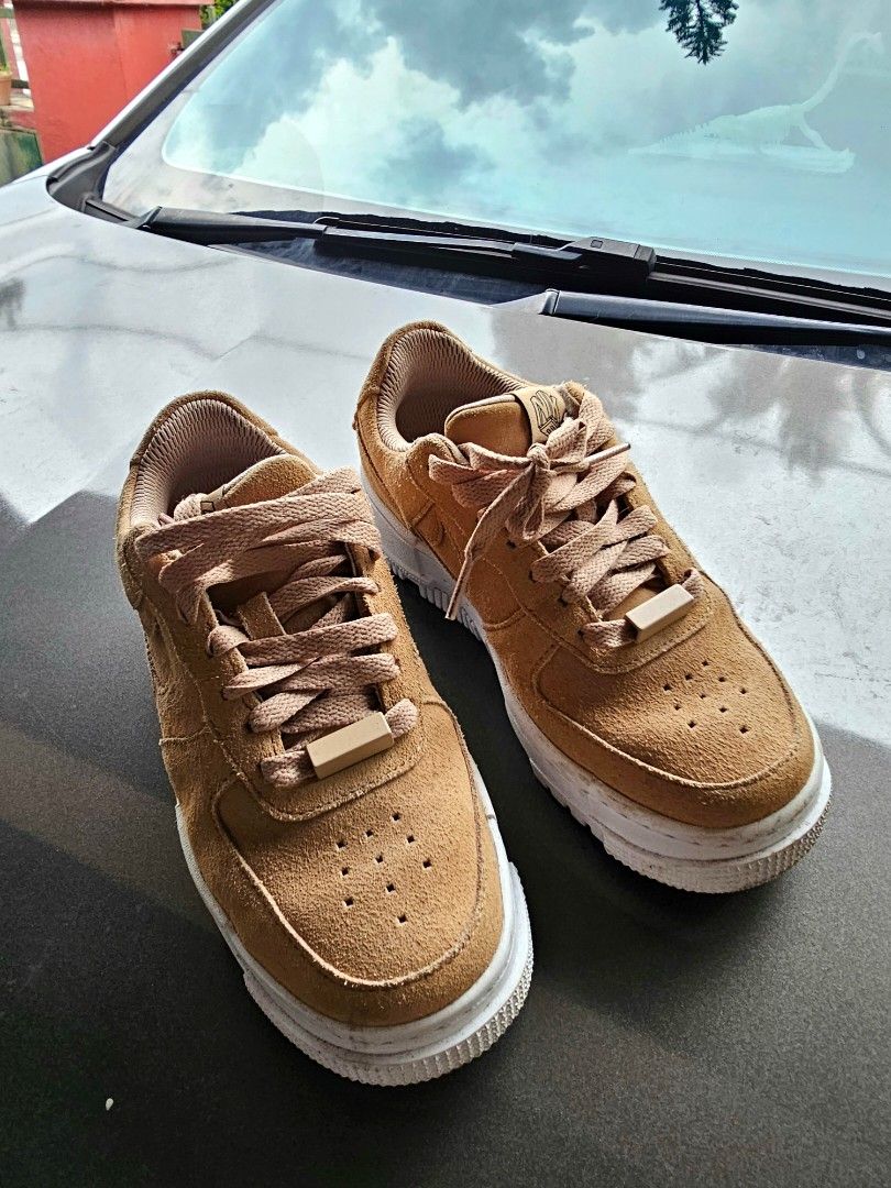 ORIGINAL Nike Air Force 1 Pixel Suede beige Men s Fashion