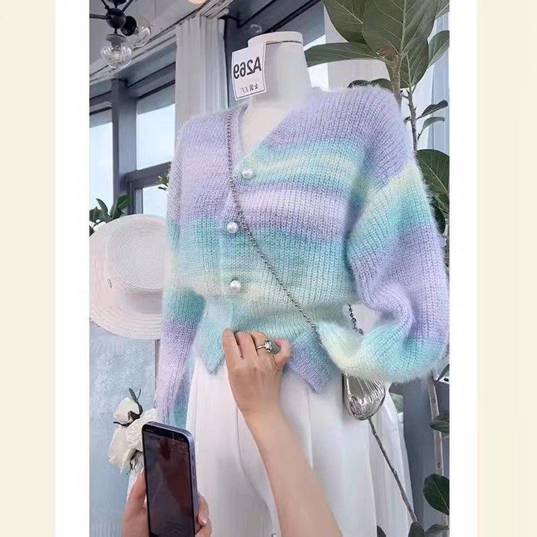 Rainbow top pastel cardigan