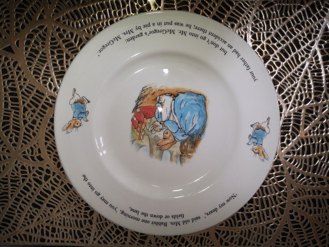 Peter Rabbit dinner plate Wedgewood 2pcs (Category: Dinnerware & Cutlery) located in Quezon City. Submitted by kshmixnmatch (Listing ID 1229407275, Image 2). Description: Peter Rabbit Wedgewood Collection 2pcs Collectible plates 9 3/4" Sold per piece Take all P1,500.00 Delivery Charges Applies Thanks.