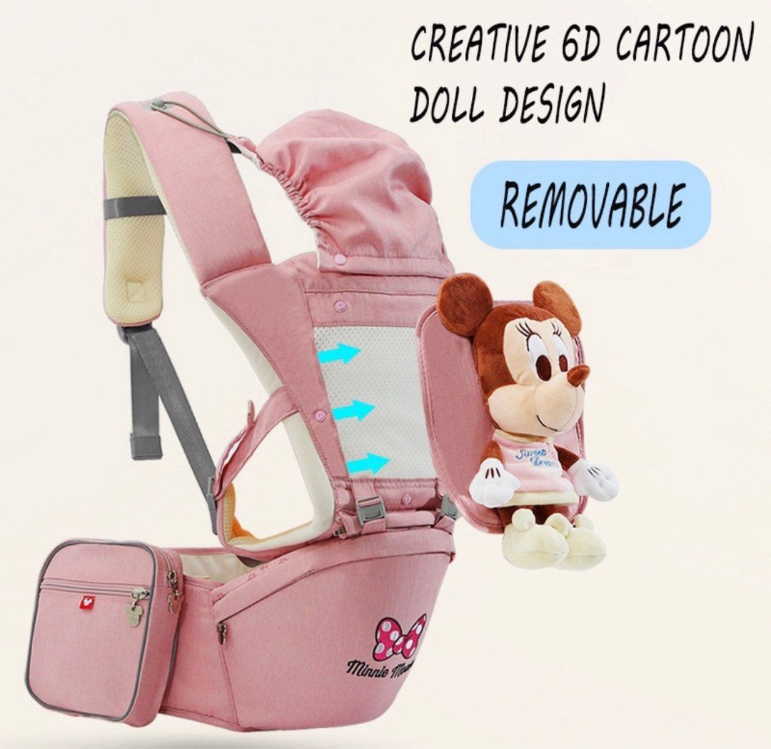 Pink Minnie Mouse Disney Baby Carrier Stool Infant Kid Baby
