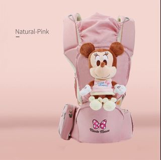 Pink Minnie Mouse Disney Baby Carrier Stool Infant Kid Baby Hipseat Sling Front Facing Kangaroo Baby Wrap Carrier for Baby Travel 0-36 Months