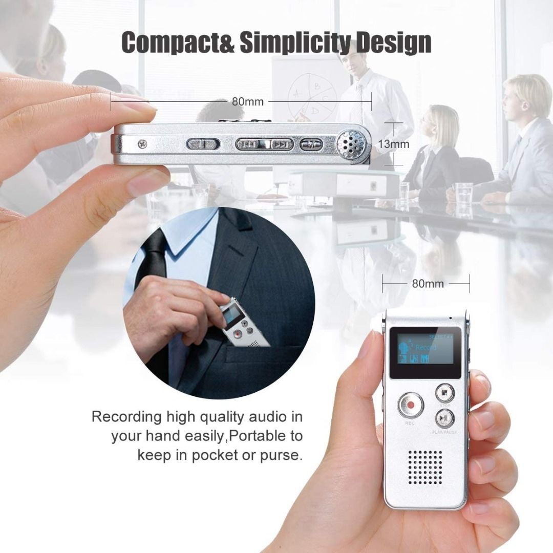 Portable Digital Voice Recorder Sound Audio Recorder Dictaphone LCD