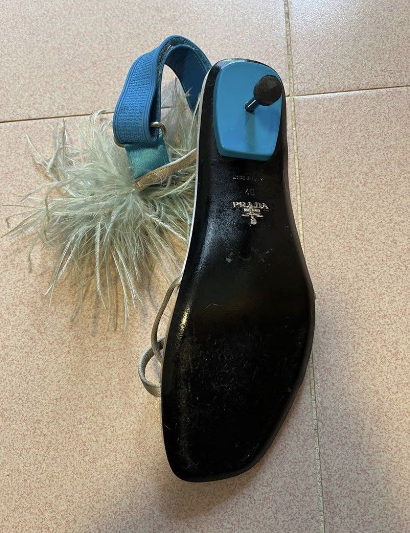 Prada fur heels online
