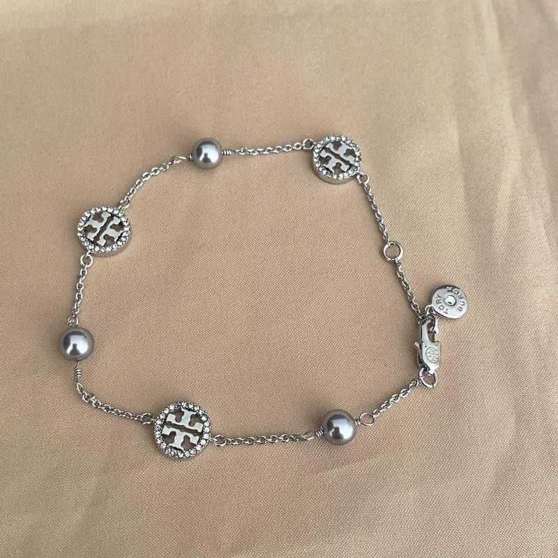 Tory burch crystal pearl logo bracelet store