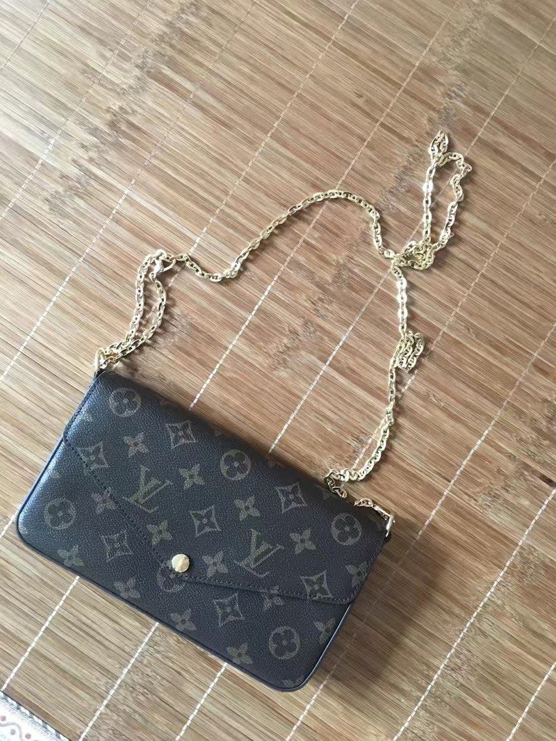 Upcycled LV Monogram with Leopard Envelope Wallet