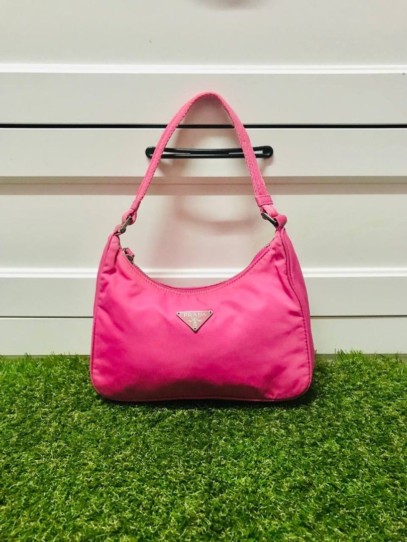 Prada nylon mini deals bag pink