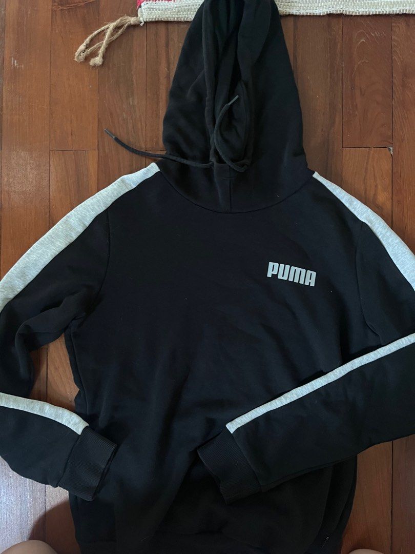 PUMA Black and grey comfy hoodie Men s Fashion Tops Sets
