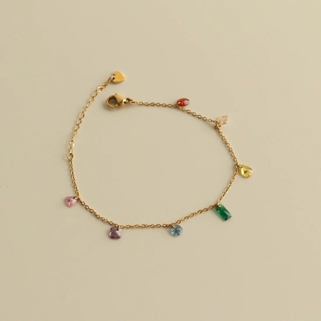 Rainbow gemstone cheap bracelet