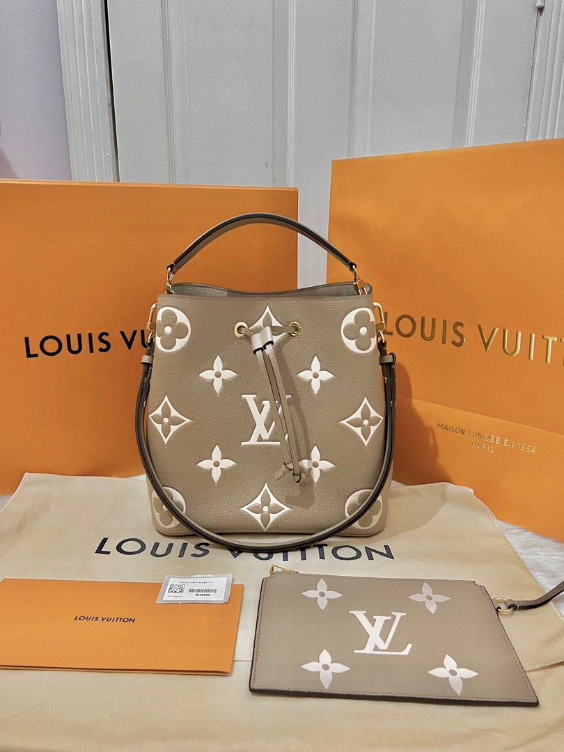 AUTHENTIC Louis Vuitton Neo Noe MM Bicolor Monogram Empreinte Leather  Tourterelle (Turtledove), Luxury, Bags & Wallets on Carousell