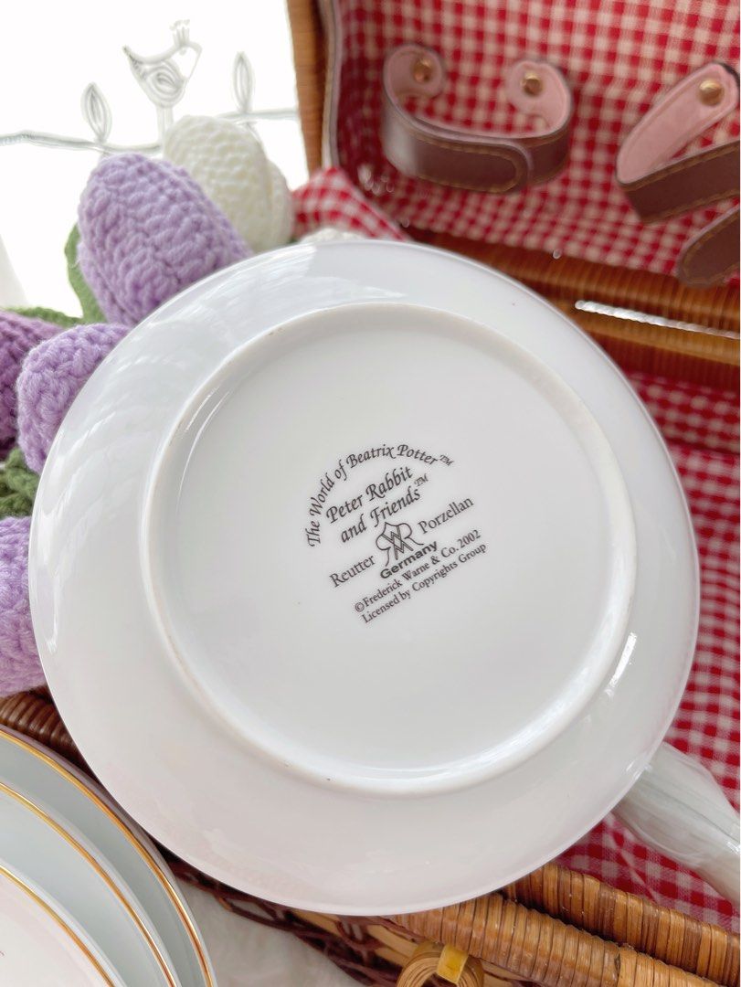 Reutter Porzellan Germany Peter Rabbit Picnic Tea Set, Furniture & Home