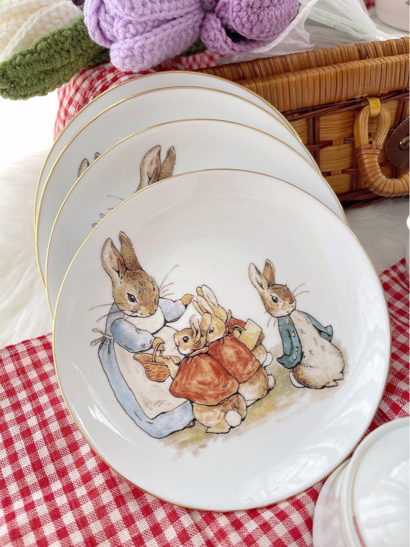 Reutter Porzellan Germany Peter Rabbit Picnic Tea Set, Furniture & Home