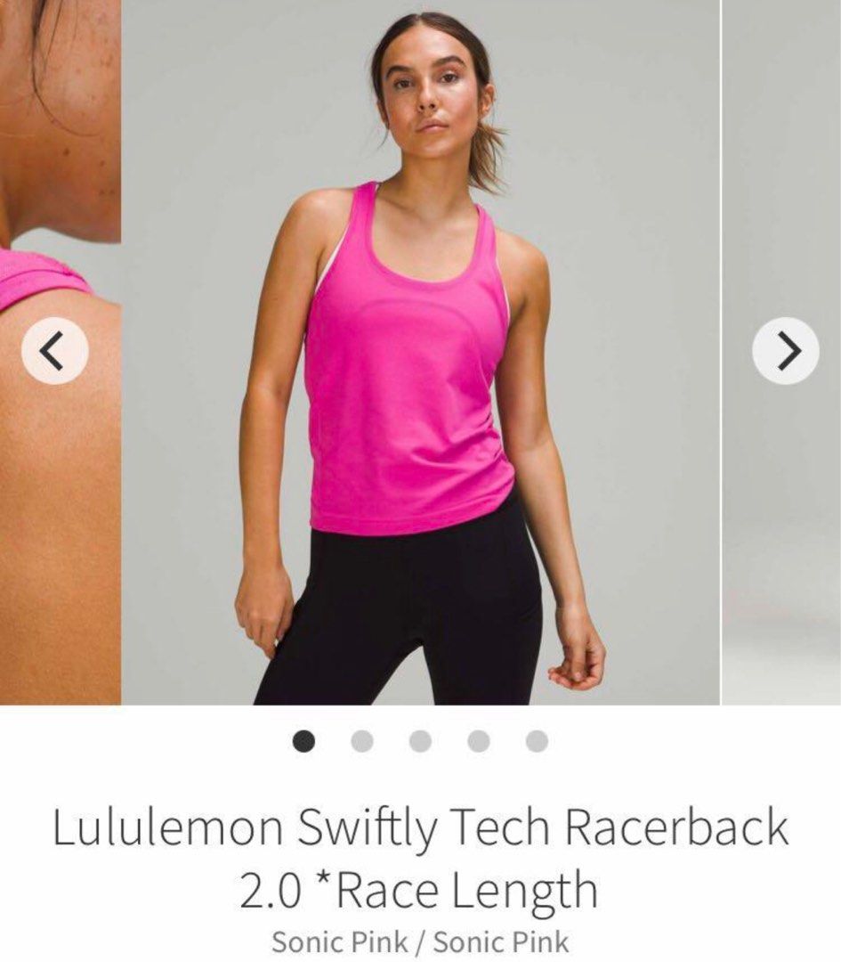 Size 6. Brand new with tag Lululemon Swiftly Tech racerback tank race  length size 6 in sonic pink., Women's Fashion, Activewear on Carousell