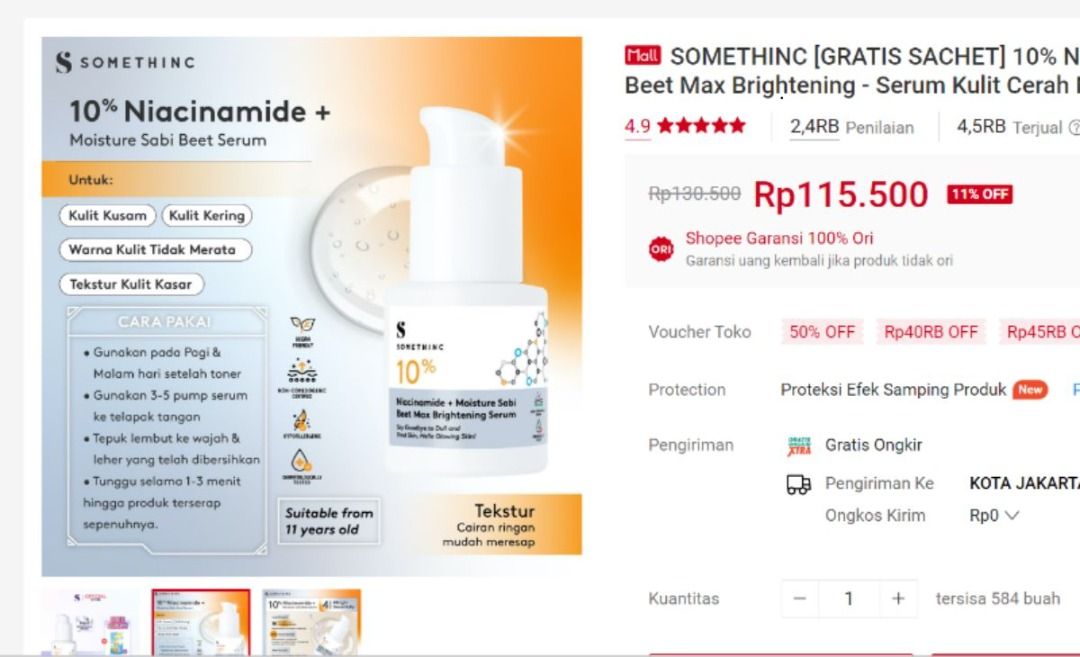Sesuatu 5% Niacinamide Moisture Sabi Beet – Rahsia Kulit Lebih Cerah?