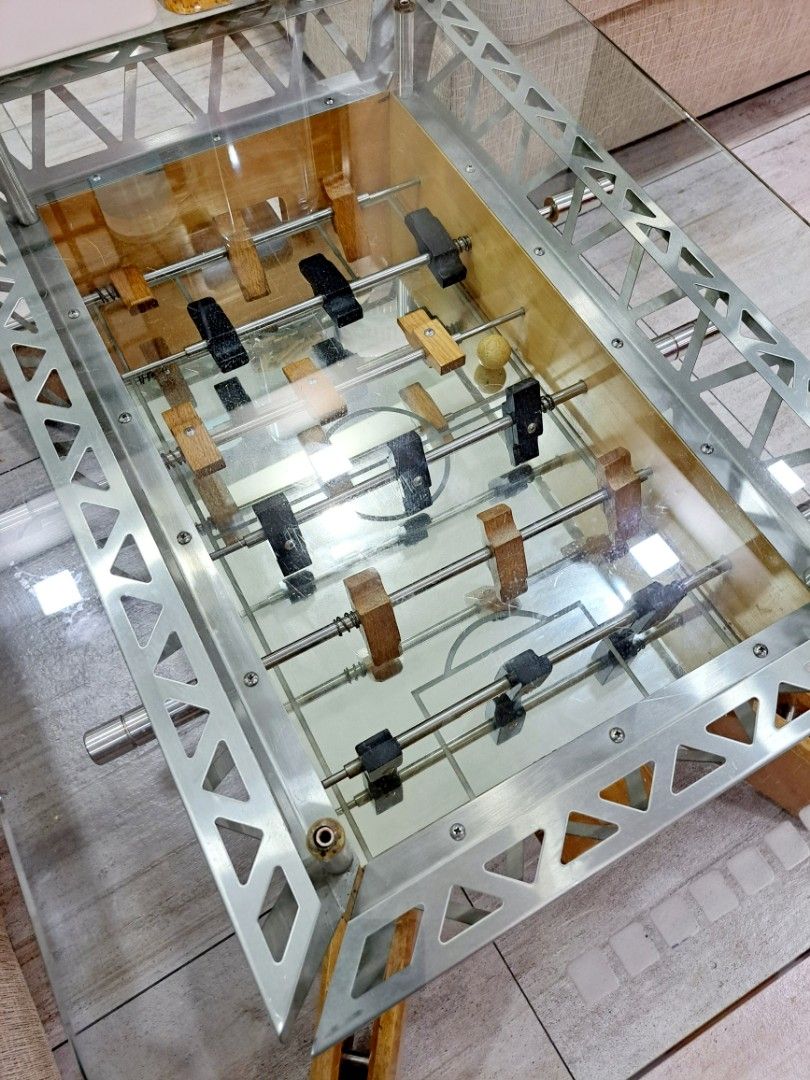 Glass Table Football Table Soccer / Foosball Glass Coffee Table, Furniture & Home Living ...