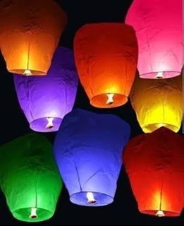 TAKE ALL 7 Chinese Fire Sky Wishing Lanterns