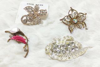 TAKE ALL Vintage gold and silver with diamonds brooch or pins