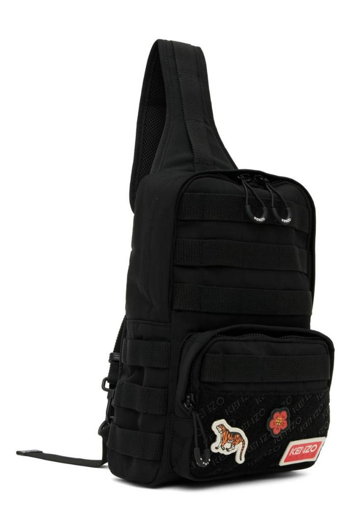 Tas KENZO Logo Jungle Bagdes Crossbody Rucksack Black, Barang