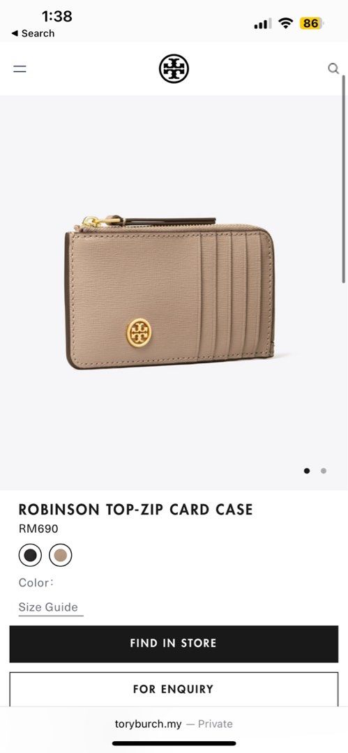 Robinson Top Zip Card Case