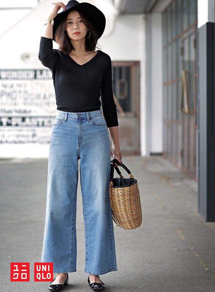 Baggy Jeans Uniqlo High Waisted Wide Straight Pants Uniqlo Wide
