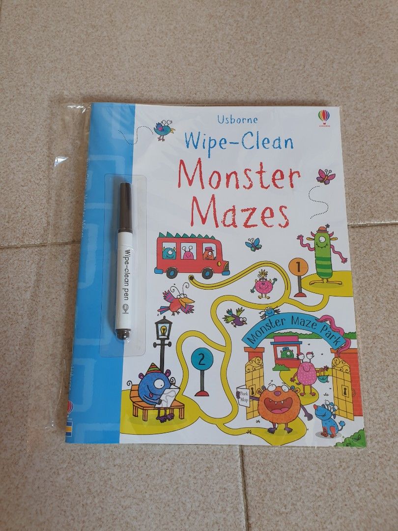 Usborne Wipe Clean Monster Maze, Hobbies & Toys, Books & Magazines