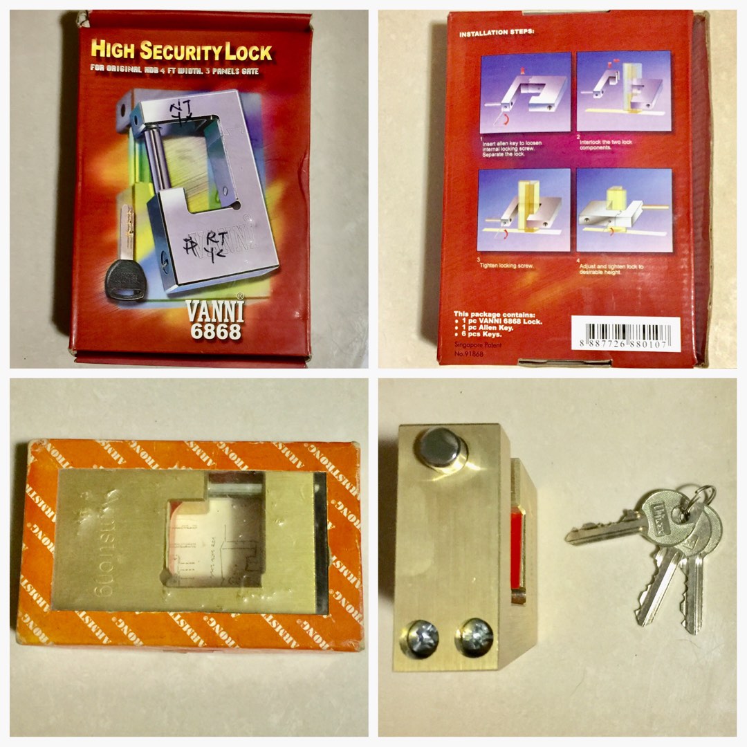 VANNI 6868 & BNIB Antique ARMSTRONG 168 Gate Locks, Furniture & Home Living, Security & Locks