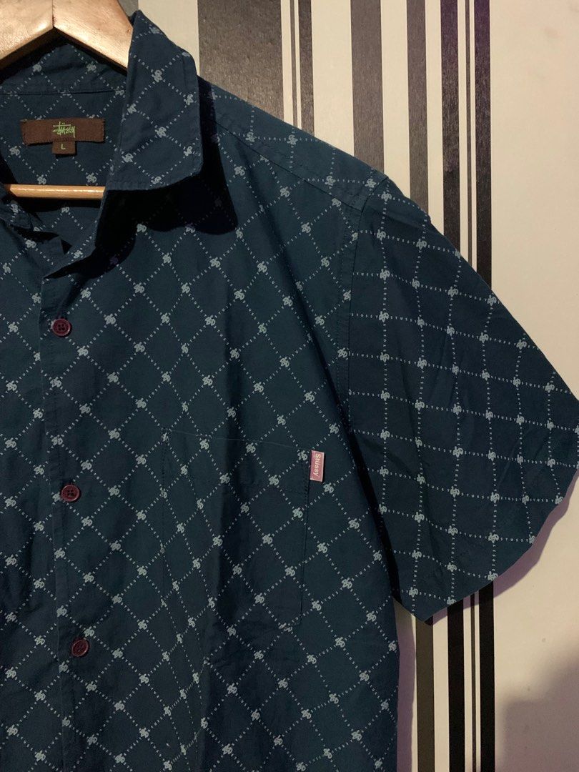 Vtg.Stussy 90's Louis Vuitton Parody Monogram Button Down Shirt