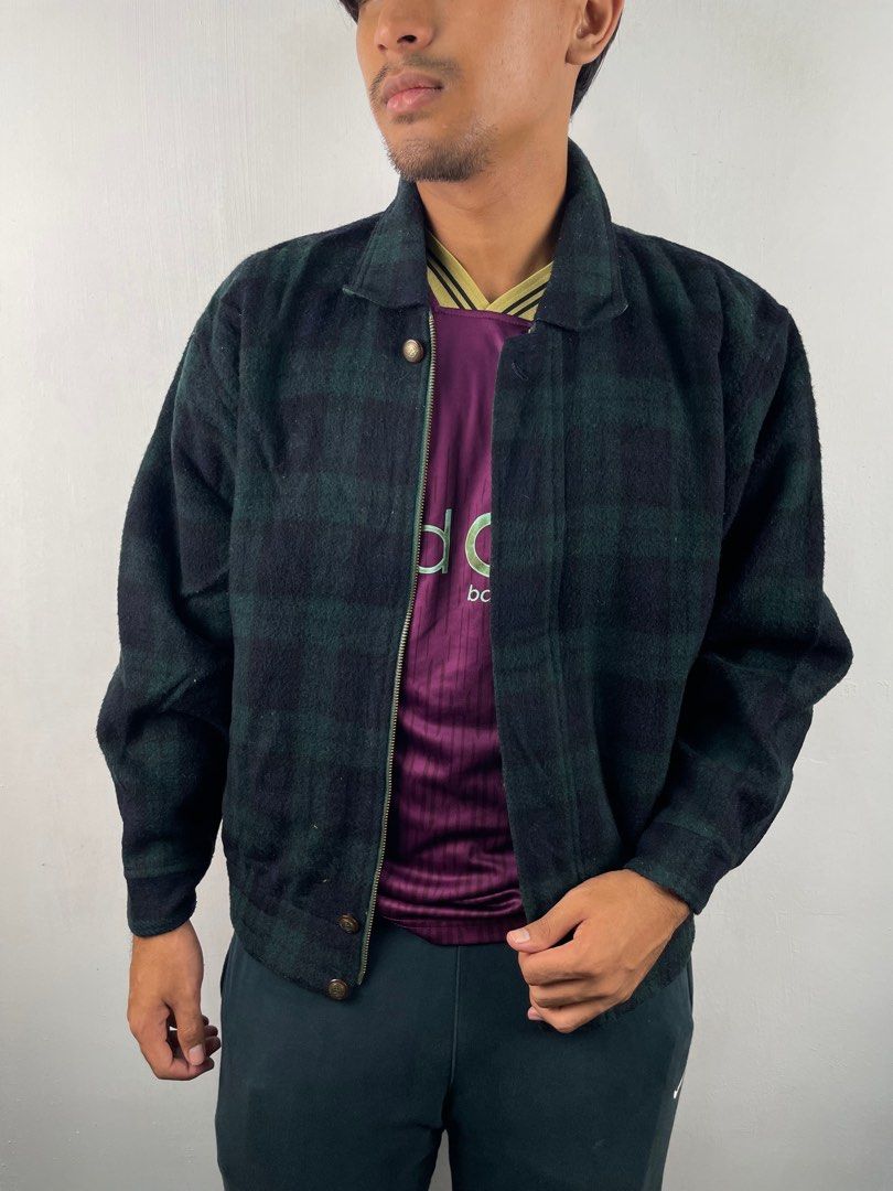 Tartan harrington cheap jacket