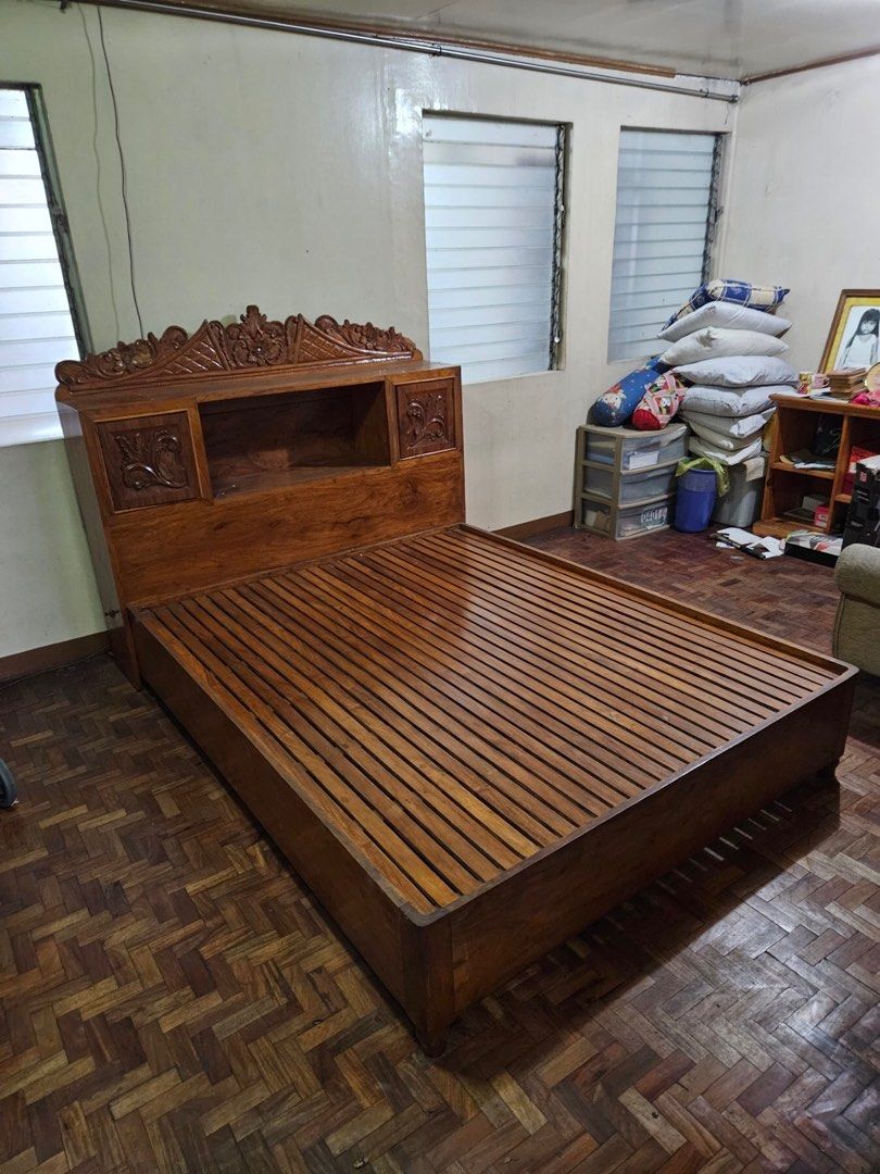 Vintage All Solid Narra Queen Size Bed, Furniture & Home Living