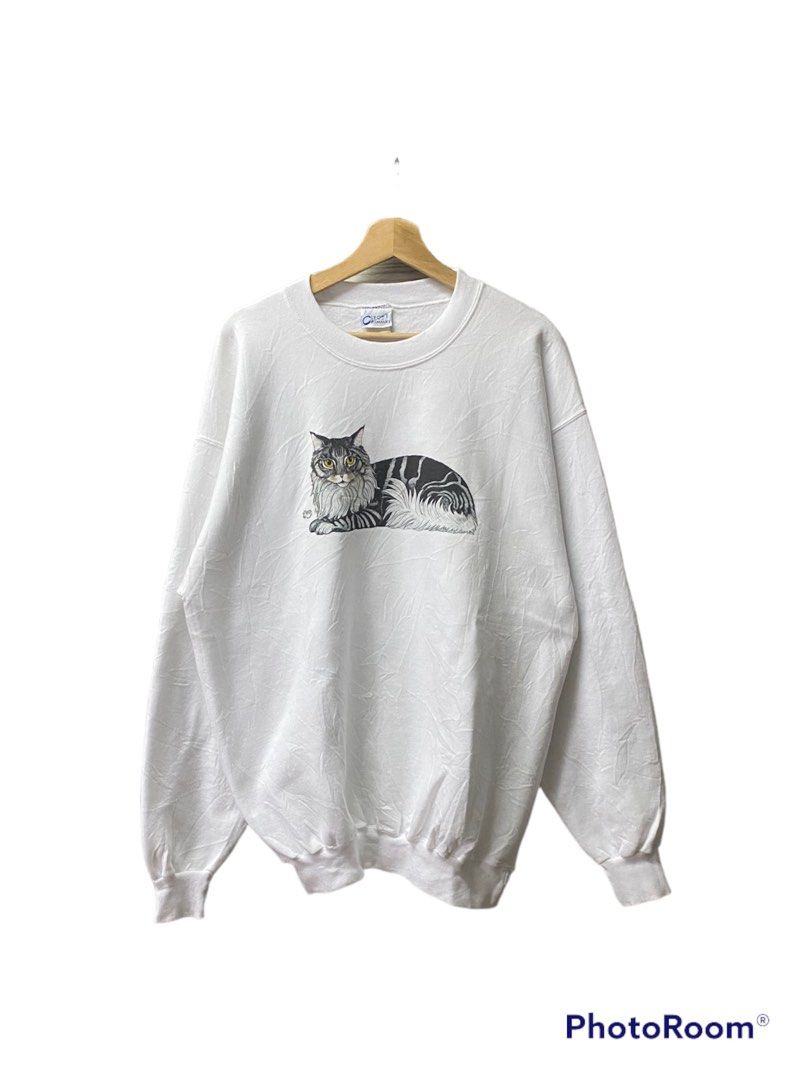 Vintage cat sweatshirt on sale