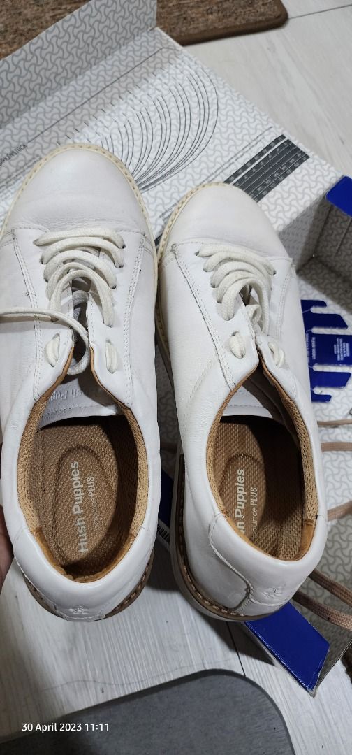 White Leather Hush Puppies Men s Fashion Footwear Casual Shoes