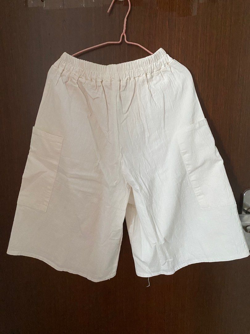 White mid thigh shorts sale