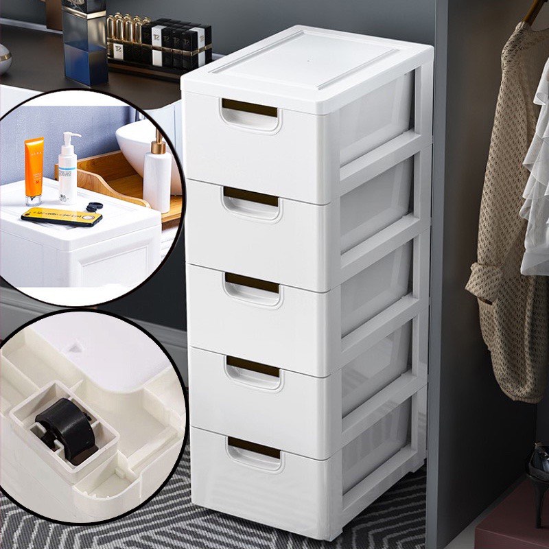 Wide Slot Storage Layer Drawer Type Bathroom Plastic Storage