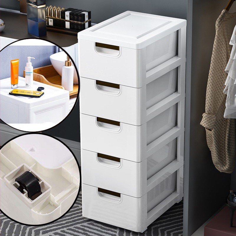 Wide Slot Storage Layer Drawer Type Bathroom Plastic Storage