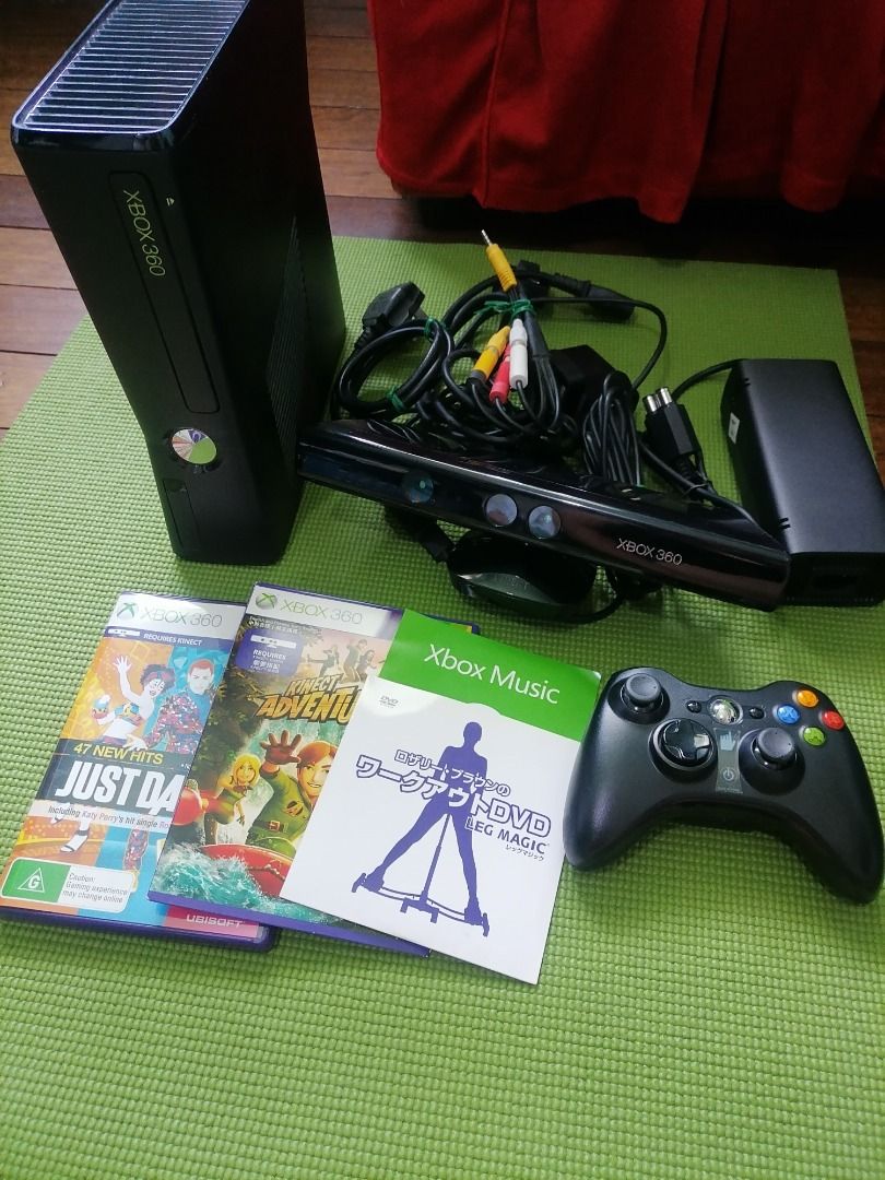 Xbox 360 S-Console (Category: Xbox) located in Las Pinas. Submitted by leonidagal35710 (Listing ID 1229404145, Image 2). Description: Includes tapes, controller, kinect, and connecting wires..