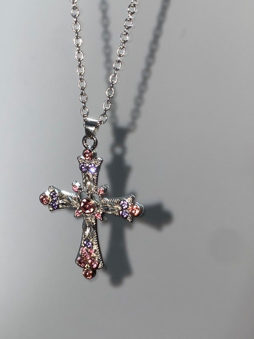 Aphrodites Cross Necklace Gothic Vintage Coquette Y2k Grunge Jewelry Silver  Big Large Cross Pendant Chain - Etsy