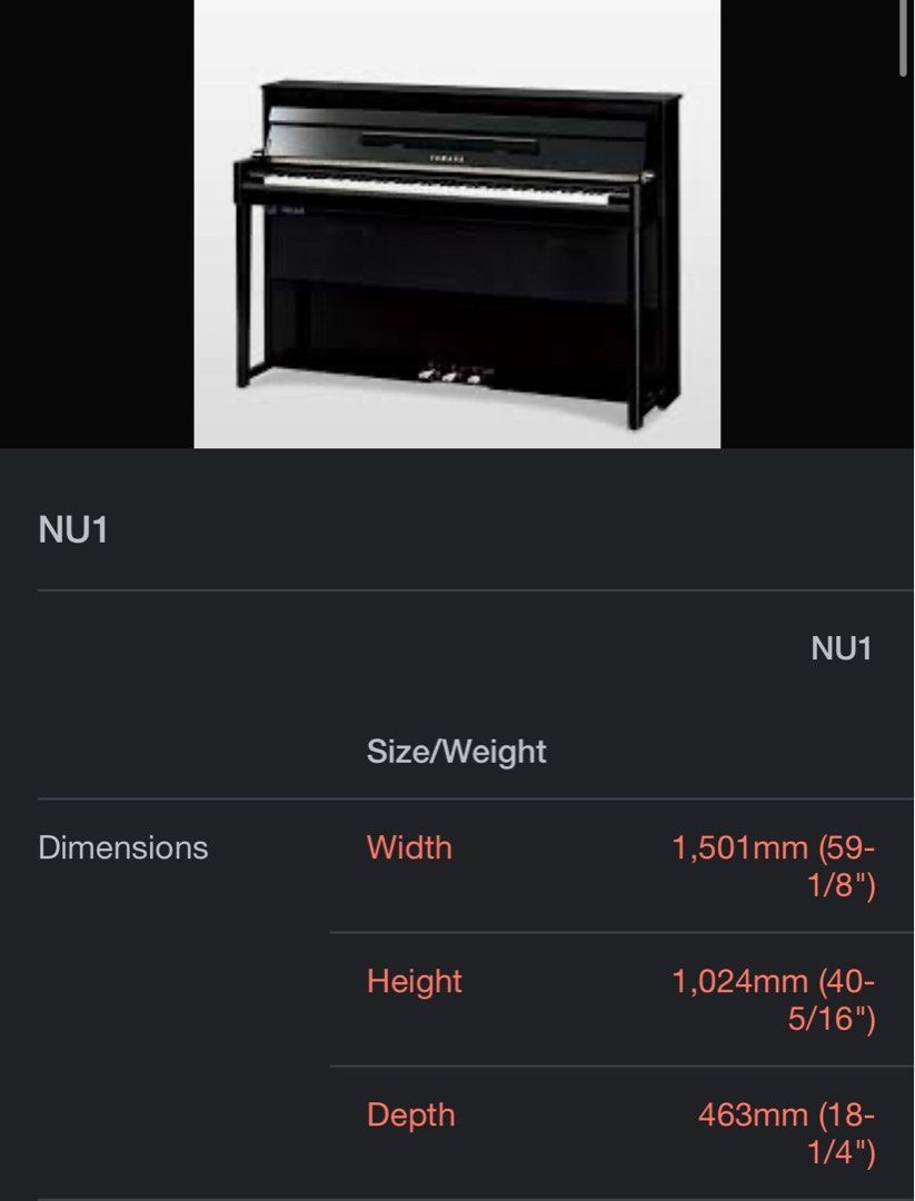 Yamaha鋼琴NU1, 興趣及遊戲, 音樂、樂器& 配件, 樂器- Carousell