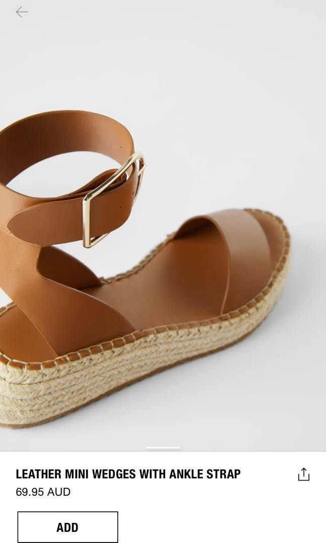 Zara leather mini wedges online