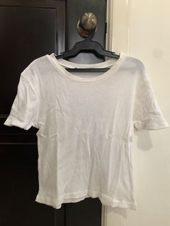 Zara white ribbed tshirt